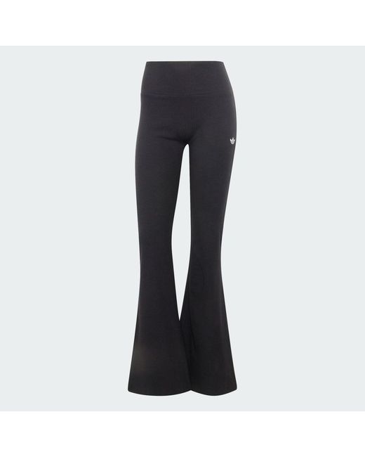 Adidas Black Essentials Rib Flared Leggings