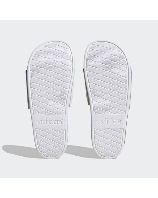 Adidas White Adilette Comfort Slides