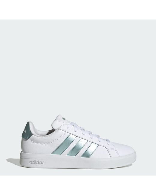 Adidas White Grand Court Base 3.0 Shoes