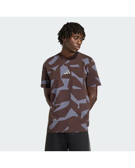 Adidas Brown Amg Camo Short Sleeve T-Shirt for men
