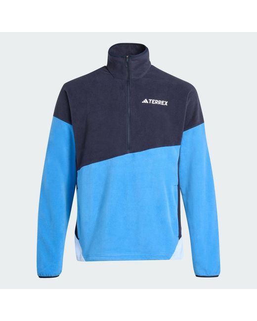 Adidas Blue Terrex Multi Climawarm Fleece Anorak for men
