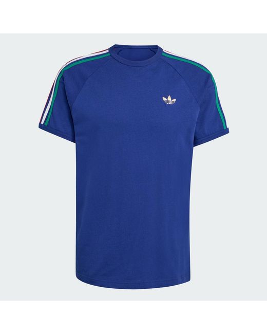 Adidas Blue 3-Stripes T-Shirt for men