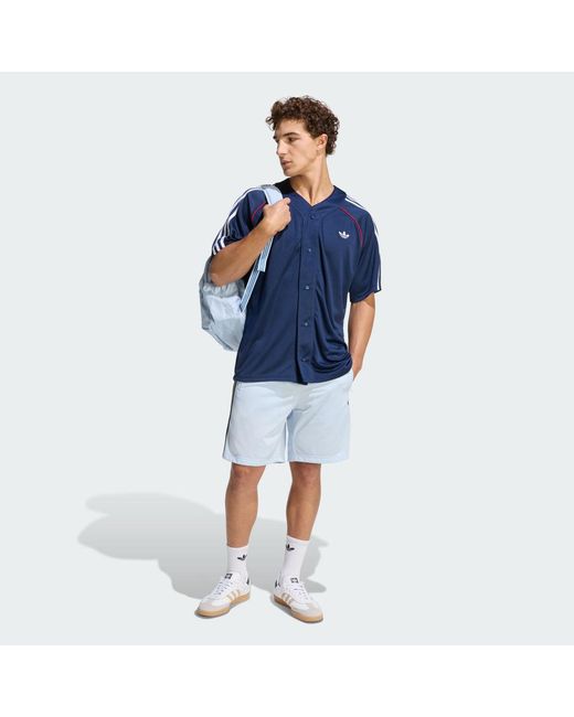 Adidas Blue Adicolor Baseball Jersey for men