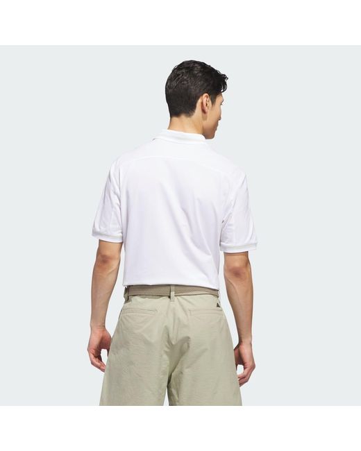 Adidas White Beyond The Course Vent Twistknit Polo Shirt for men
