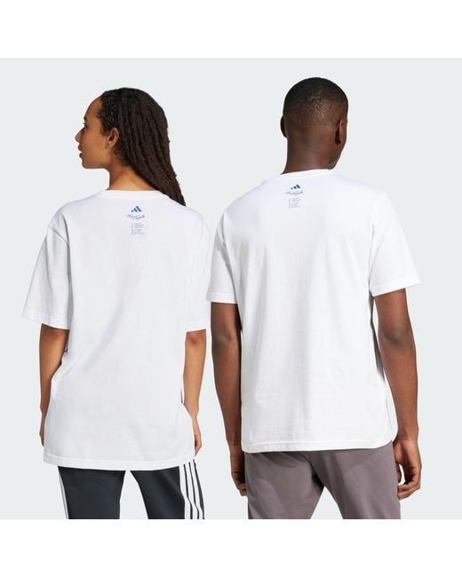 Adidas White Lounge Drink Graphic Tee for men