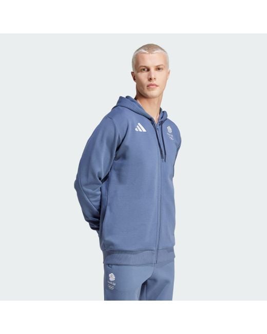 Adidas Blue Team Gb Hoodie for men