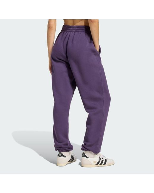 Adidas Purple Essentials Fleece Loose Joggers