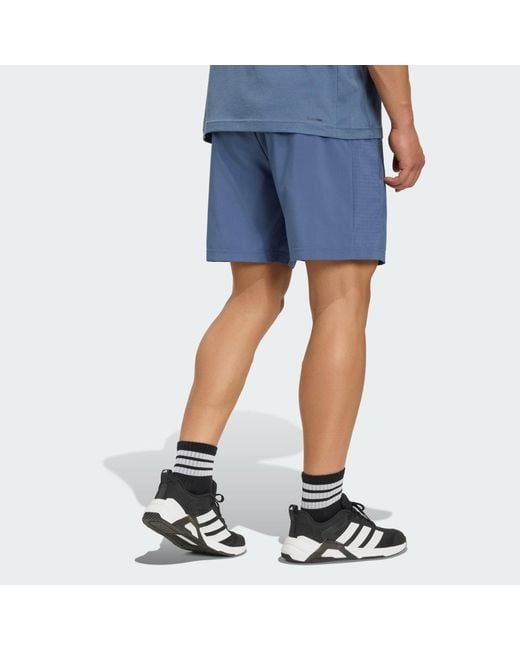 Adidas Blue Workout Essentials Base Woven Short for men