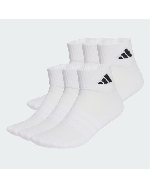 Adidas White Cushioned Essentials Ankle Socks 6 Pair Pack