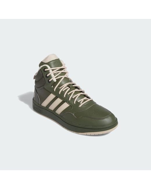 Adidas Green Hoops 3.0 Mid Lifestyle Basketball Classic Fur Lining Winterized Shoes for men