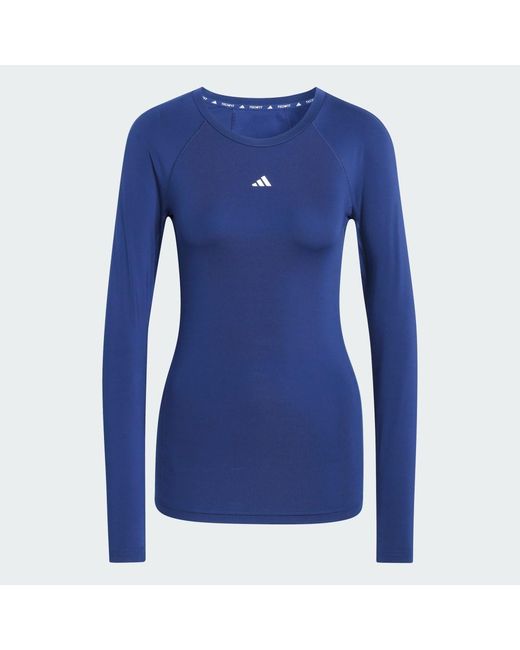 Adidas Blue Techfit Long Sleeve Training Long-Sleeve Top