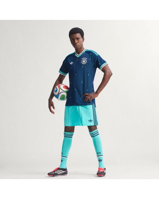 Adidas Blue Germany 26 Away Authentic Jersey for men