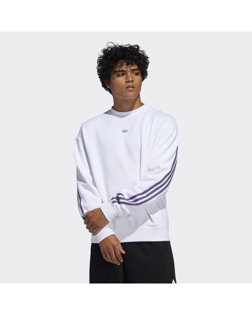 adidas 3-Streifen Wrap Sweatshirt in Weiß für Herren | Lyst DE