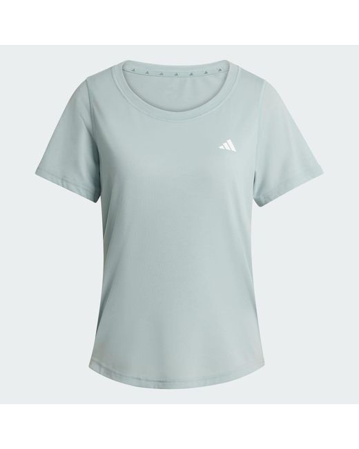 Adidas Blue Workout Essentials Scoop Neck T-Shirt