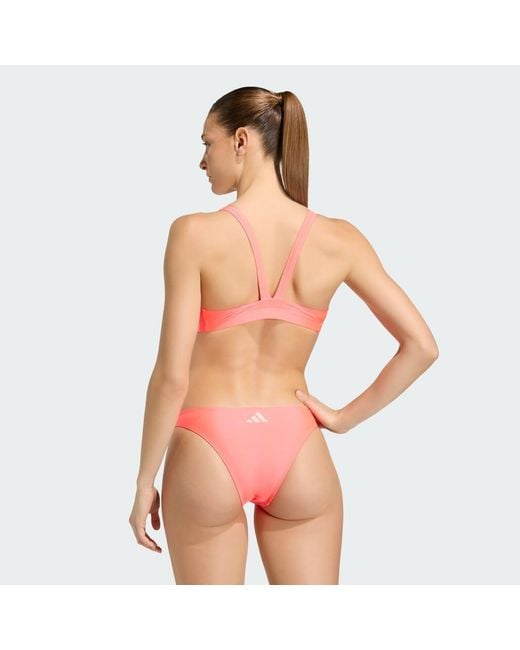 Adidas Pink 3-Stripes V-Back Bikini