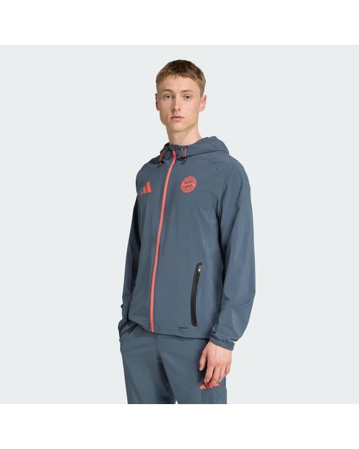 Adidas Blue Bayern Munich 2025/26 Tiro Vis Tech Travel Jacket for men
