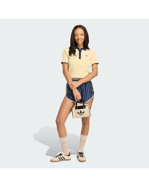 Adidas Blue Cable Knit Cali Tee Polo