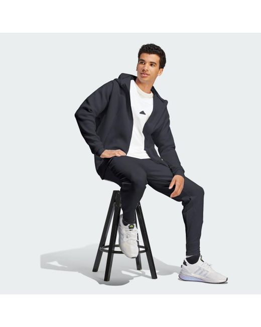Adidas Blue Z.N.E. Premium Full-Zip Hooded Track Jacket for men