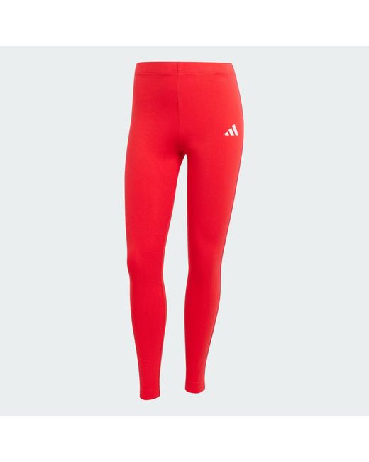 Adidas Red Essentials Color Pop High-Waisted Leggings