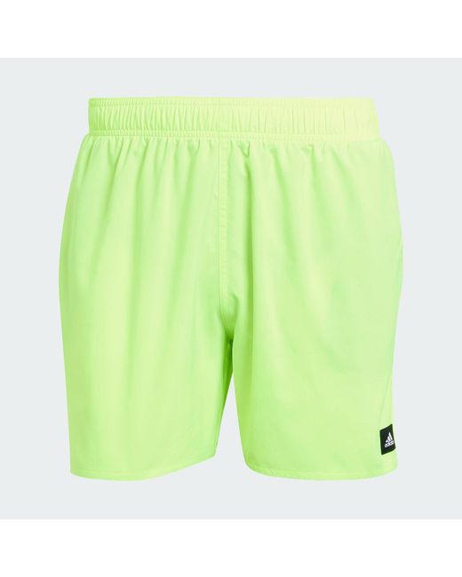 Adidas Green Solid Clx Short-Length Swim Shorts for men