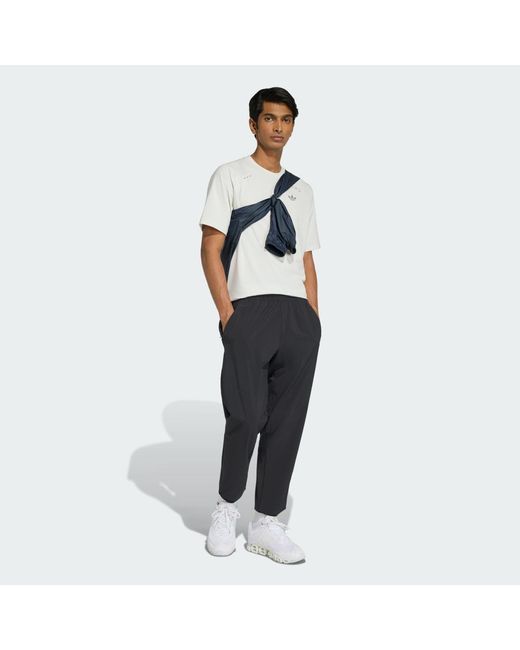 Adidas White Tech Trefoil Essentials Polyester T-Shirt for men