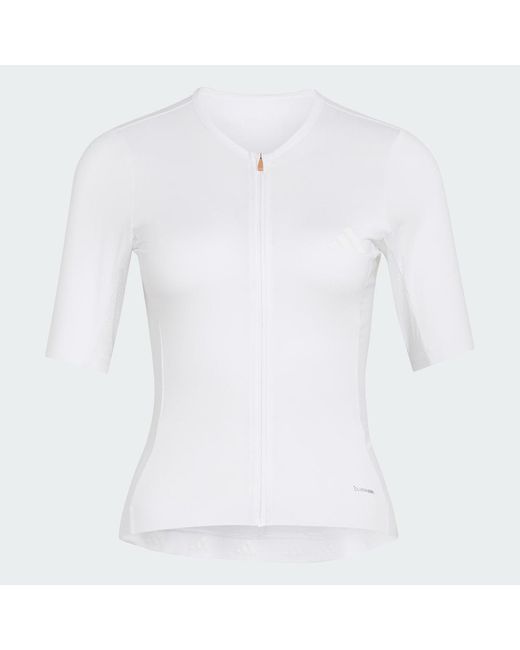 Adidas White Tempo Cycling Jersey