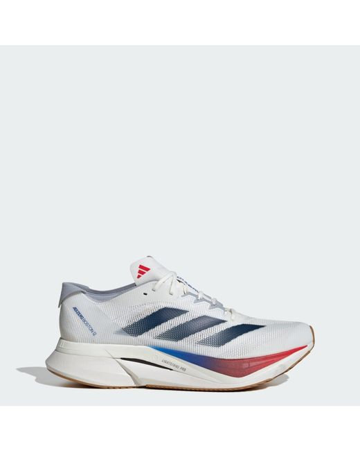 Adidas White Adizero Boston 12 Shoes for men