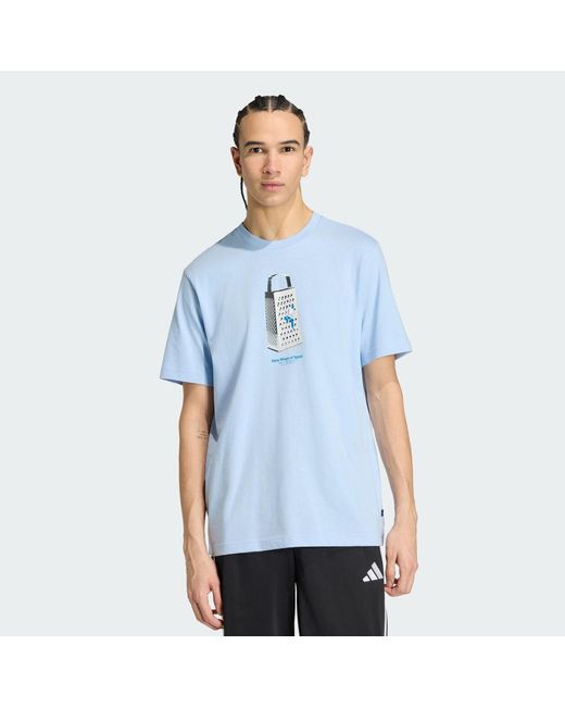 Adidas Blue Sketches Climbing Graphic T-Shirt for men
