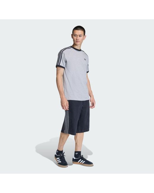 Adidas Gray 3-Stripes T-Shirt for men