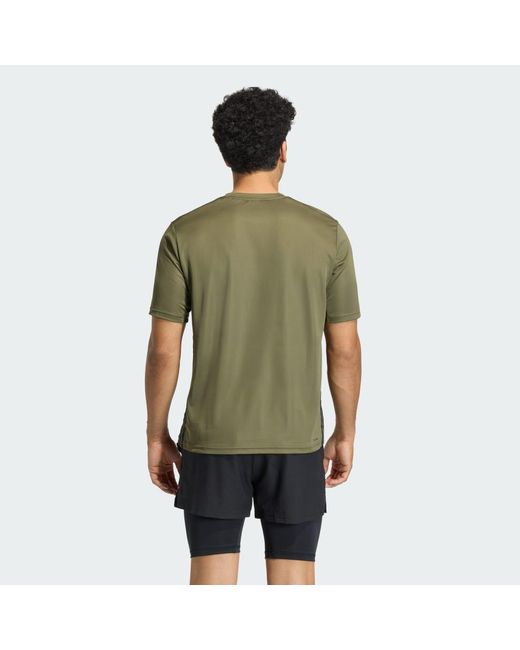 Adidas Green Workout Essentials Base 3-Stripes T-Shirt for men