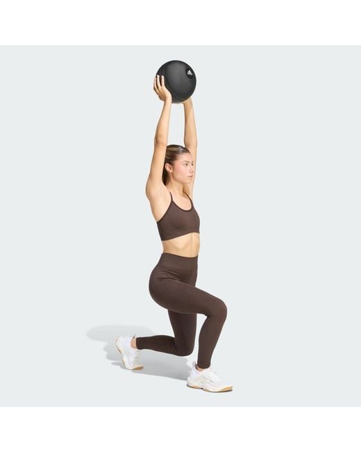 Adidas Green Workout Essentials Light-Support Knit Bra