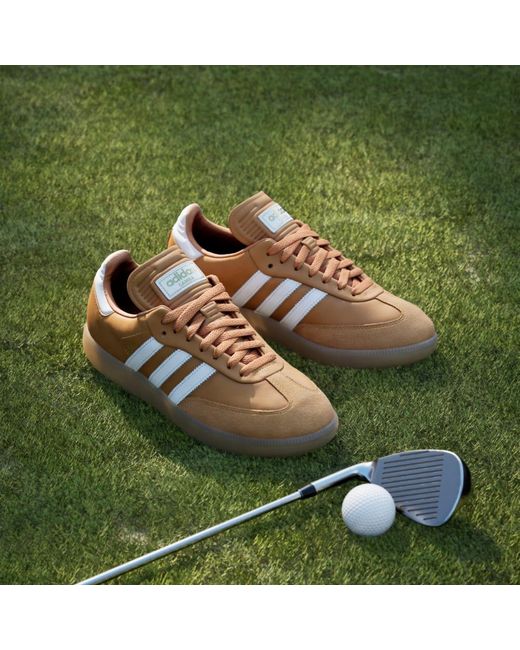 Adidas Brown Samba Spikeless Golf Shoes