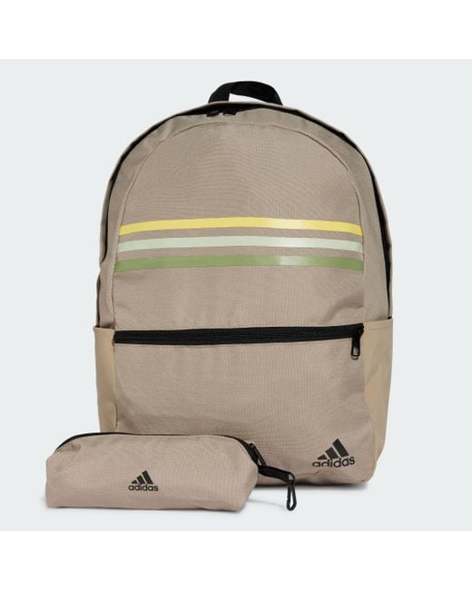 Adidas Natural Classic Horizontal 3-Stripes Backpack