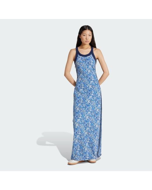 Adidas Originals Blue X Liberty London Tonal Maxi Dress