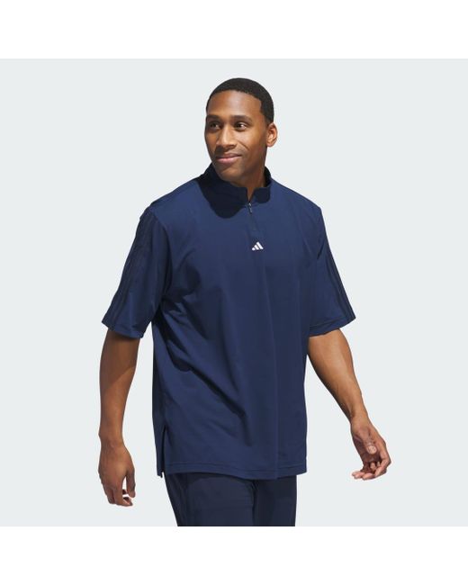 Adidas Blue Ultimate365 Twistknit Piqué Mock Polo Shirt for men