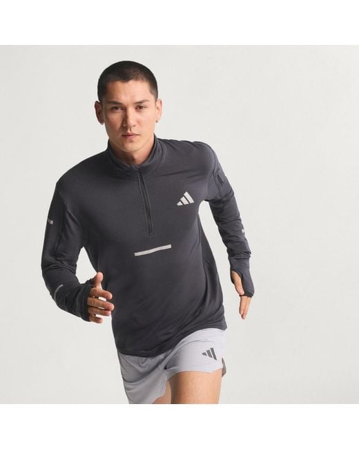 Adidas Black Adi365 Running Climawarm+ Half-Zip for men