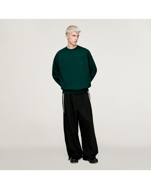 Adidas Green Y-3 Brushed Terry Crew Sweatshirt