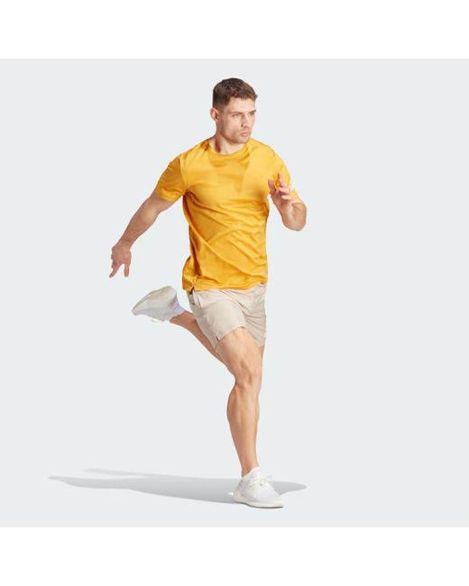 Adidas Yellow Run It T-shirt for men