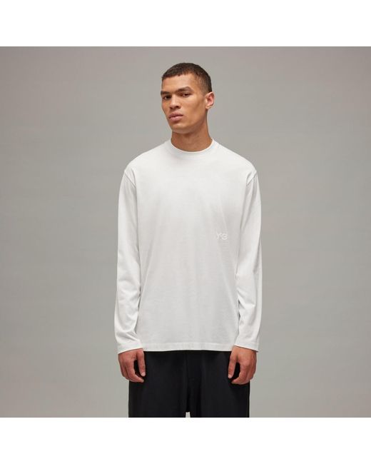 Adidas White Y-3 Long Sleeve Long-Sleeve Top