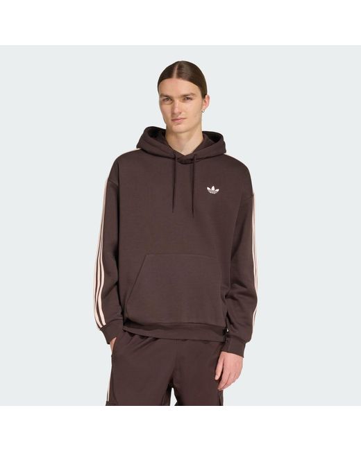 Adidas Brown Adicolor Classics 3-Stripes Hoodie for men