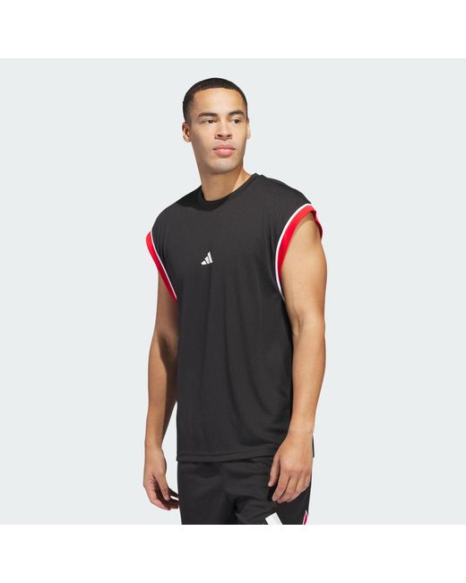 Adidas Black Basketball All-World Sleeveless Tank Top for men