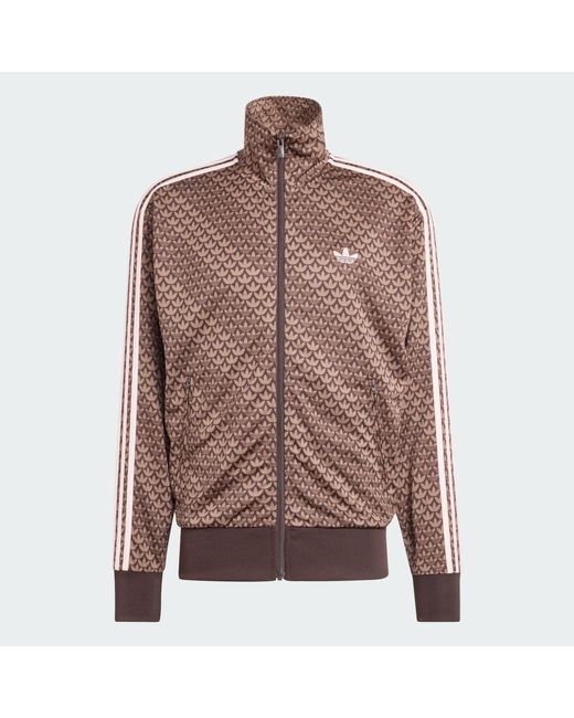 Adidas Originals Brown Sweatshirt Adidas Firebird Loose Monogram Track Top Aurora Coffee/ Earth Strata/ Sandy for men