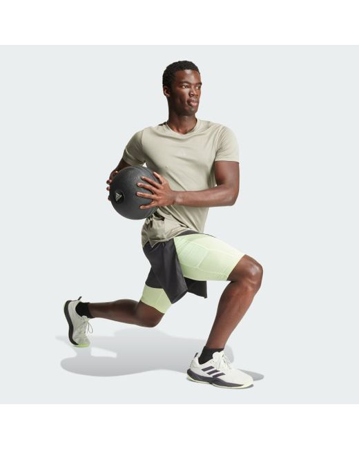 Adidas Gray Hiit Workout Heat.rdy 2-in-1 Shorts for men