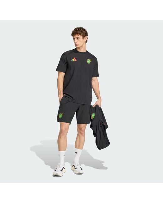 Adidas Blue Jamaica X Bob Marley Tiro Travel Shorts for men