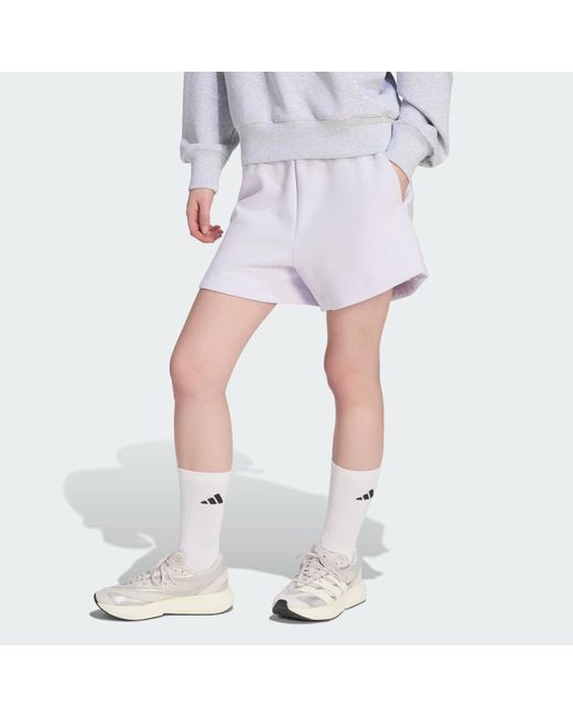 Adidas White Soft Lux Loose Shorts