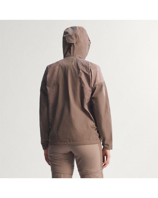 Adidas Brown Terrex Xperior 2.5 Layer Hybrid Primeknit Climaproof Jacket