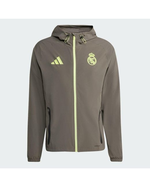 Adidas Gray Real Madrid Tiro 25 Competition Vis Tech Travel Jacket for men
