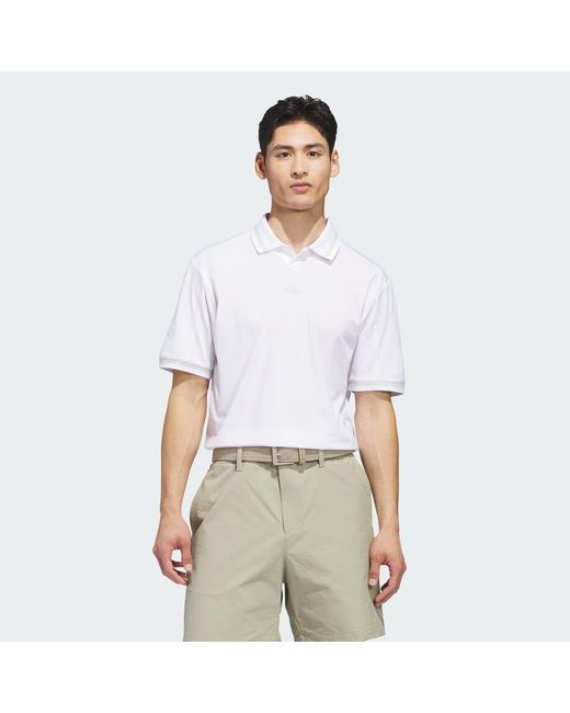 Adidas White Beyond The Course Vent Twistknit Polo Shirt for men