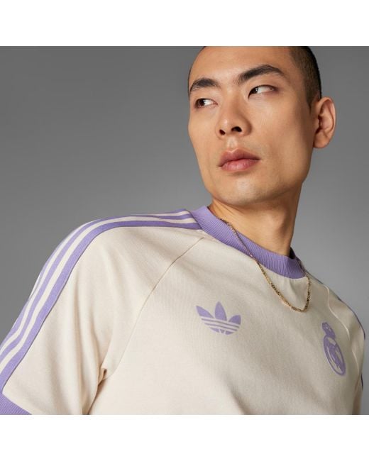 Adidas Gray Real Madrid Adicolor Classics 3-Stripes T-Shirt for men