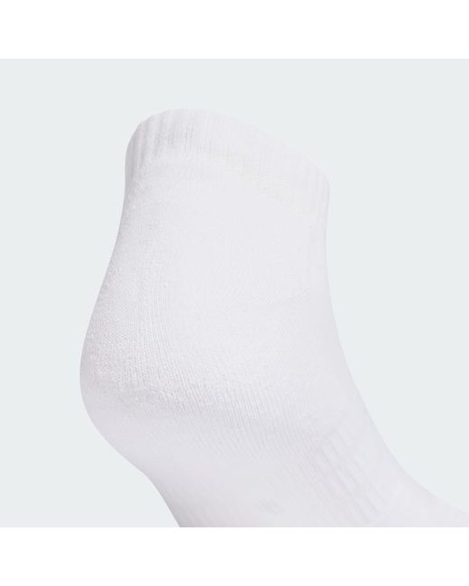 Adidas White Cushioned Essentials Low Cut Socks 3 Pair Pack